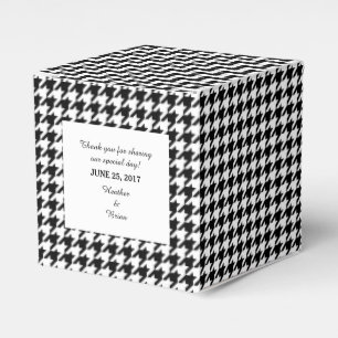Ballotins Black Houndstooth boîte de préférence de mariage