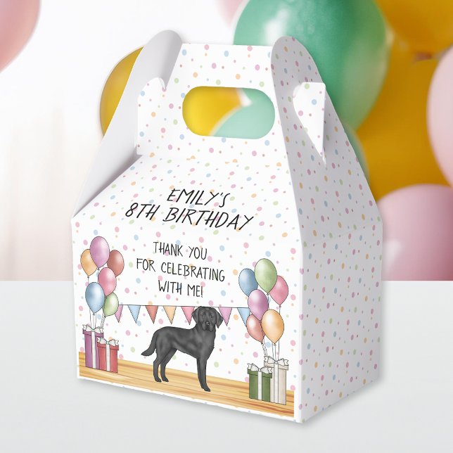 Ballotins Black Labrador Retriever Pastel Anniversaire Merci (Front)