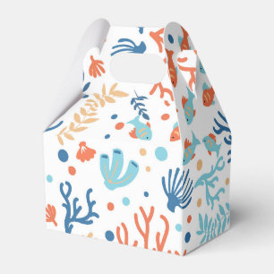 Ballotins Blanc feuillage océanique mignon poisson motif