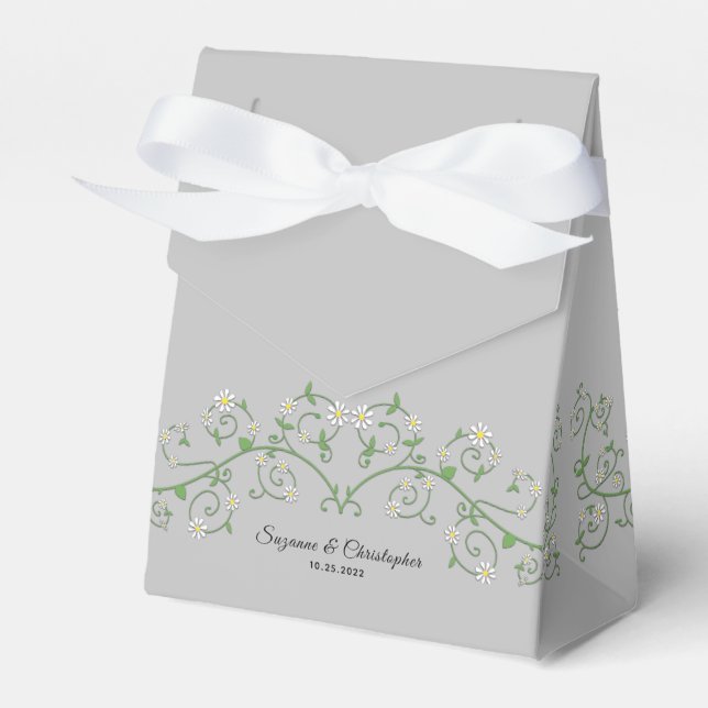 Ballotins Blanc Flower Vine gris foncé Ballotin (Verso)
