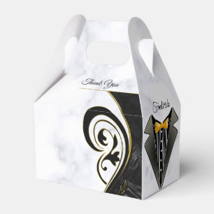 Ballotins Blanc moderne - Marbre noir Abstrait boîte cadeau