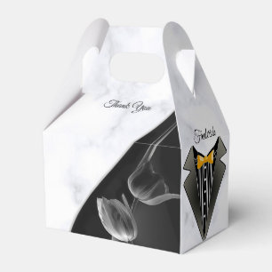 Ballotins Blanc moderne - Marbre noir Abstrait boîte cadeau