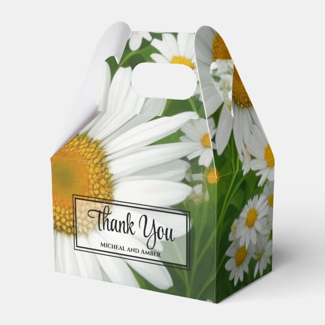 Ballotins Blanc printemps floral blanc marguerites verdure (Verso)