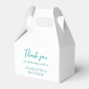 Ballotins Blanc & Turquoise Mariage Favor Box