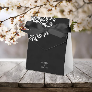Ballotins Blanc Whimsical sur le Mariage Flourish Noir