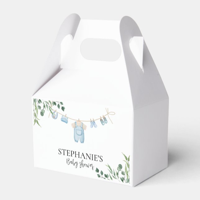 Ballotins Blanchisserie Baby shower bleu verdure (Verso)