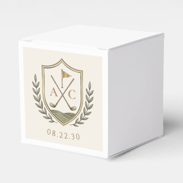 Ballotins Blason de golf à monogramme élégant pour mariage (Verso)