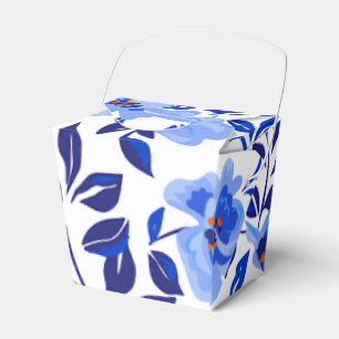 Ballotins Bleu & Blanc Floral Faveur / boîte cadeau