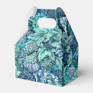 Ballotins Bleu Blanc Turquoise Jardin Fleurs Motif