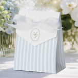 Ballotins Bleu Élégant & Rayures de Sauge<br><div class="desc">Boîtes de Faveurs de Mariage Bleu Élégant & Rayures de Sauge</div>