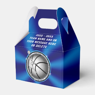 Ballotins Bleu et Argent Filles Basketball Treat Boxes