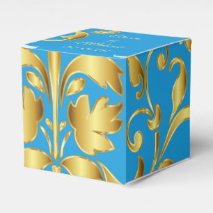 Ballotins Bleu et Gold Wedding Favors Box
