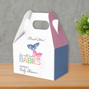 Ballotins Bleu et rose Papillon Twins Baby shower Merci