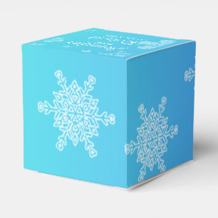 Ballotins Bleu et Turquoise Snowflake boîte de mariage Favor