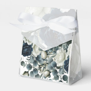 Ballotins Bleu foncé et blanc Moderne Floral Mariage