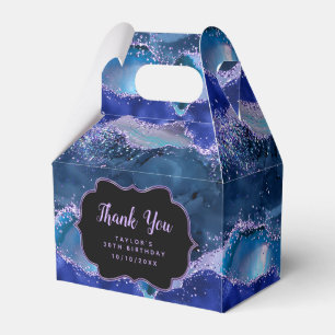 Ballotins Bleu foncé Violet Océan Agate Anniversaire Merci