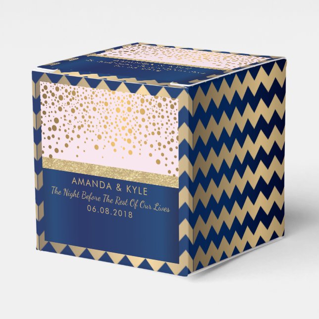Ballotins Bleu marine, rose et or - Merci (Verso)