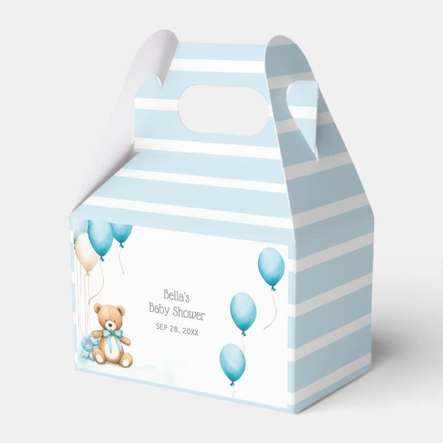 Ballotins Bleu mignon Baby shower de ballon d'ours (Verso)