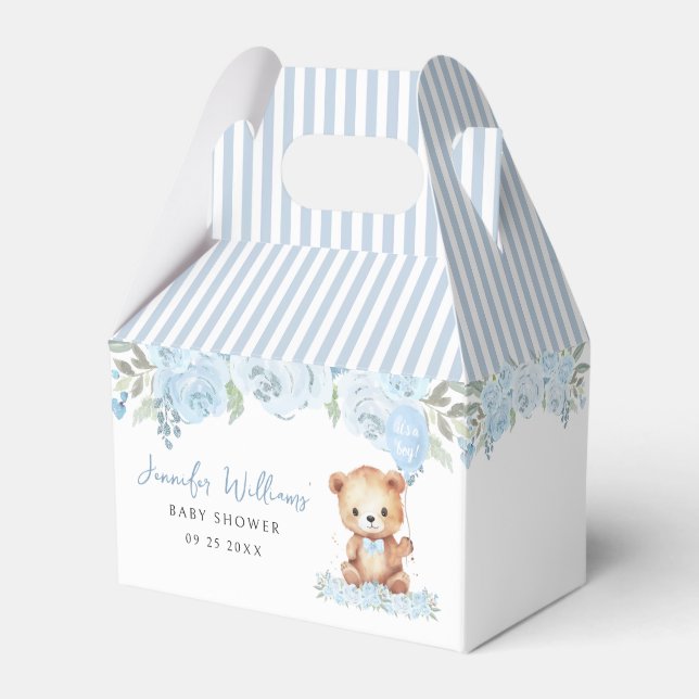 Ballotins Bleu mignon ours en peluche baby shower bonbon bal (Verso)