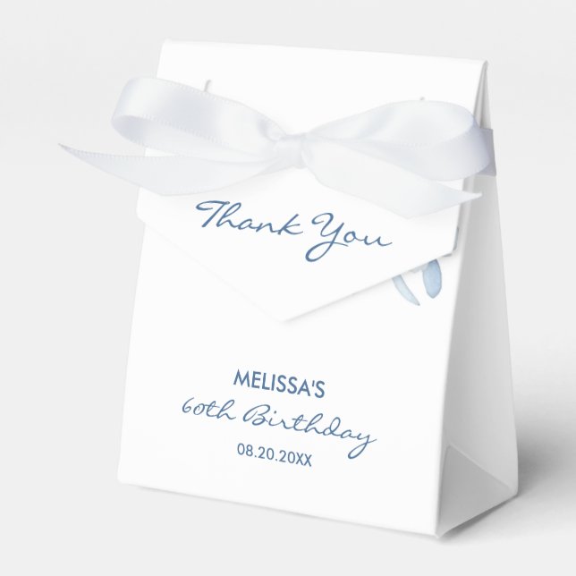 Ballotins Bleu moderne Rose verdure fleurie Anniversaire (Verso)