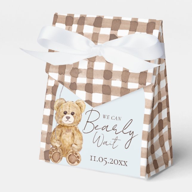 Ballotins Bleu Nous Pouvons Attendre Teddy Bear Baby shower (Verso)