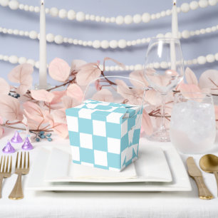 Ballotins Bleu Œuf de Robin avec Motif Carré Blanc Boîte à E