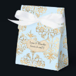 Ballotins Bleu pastel et or Damassé vintage<br><div class="desc">Boîte à faveurs antique aux accents de bleu bébé et doré faux pour compléter la collection ci-dessous.</div>