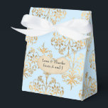 Ballotins Bleu pastel et or Damassé vintage<br><div class="desc">Boîte à faveurs antique aux accents de bleu bébé et doré faux pour compléter la collection ci-dessous.</div>