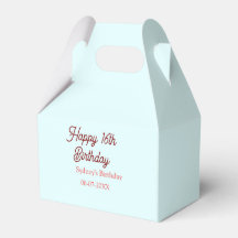 Bleu pastel rouge joyeux 16e anniversaire nom date