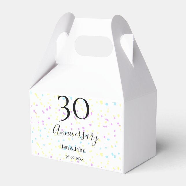 Ballotins Bleu rose jaune pois 30e anniversaire nom (Verso)