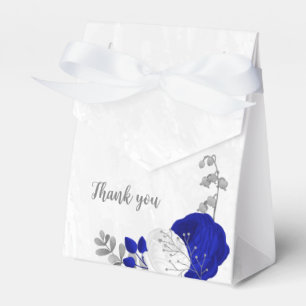 Ballotins bleu royal & fleurs blanches mariage botanique arg