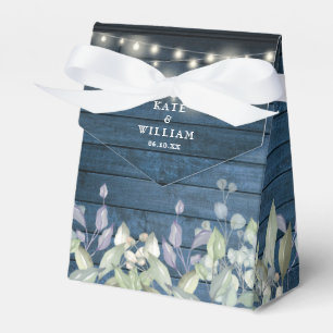 Ballotins Bleu Rustique Chaîne Lumières Verdure Mariage de f