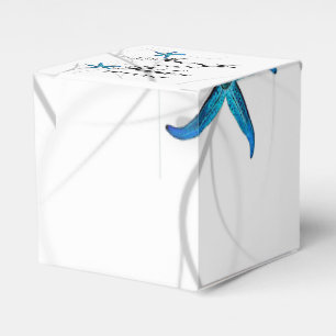Ballotins Bleu Starfish avec Silver Coral Wedding Favor Box