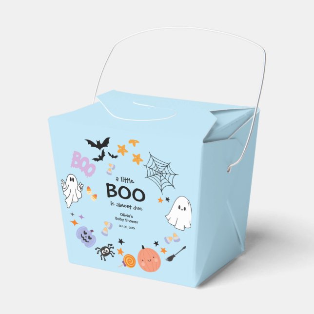 Ballotins Bleu Un Petit Boo Cute Ghost Baby shower Halloween (Verso)