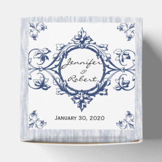 Ballotins Bleu Vintage Élégance Mariage Favor Box