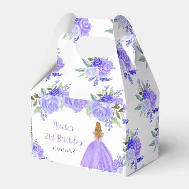 Ballotins Blonde Hair Princess Purple Floral Birthday Party (Verso)