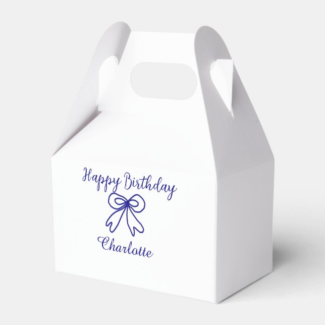 Ballotins Blue bow CUTIE AJOUTER NOM BABY heureux anniversai (Verso)