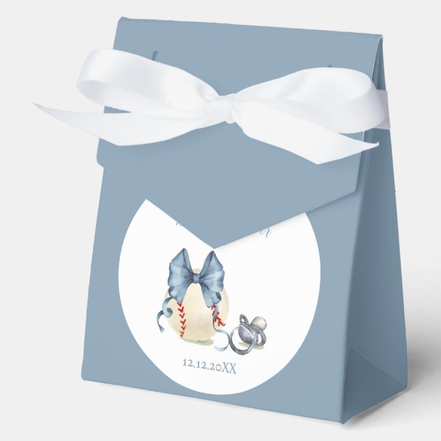 Ballotins Blue Bow Pacifier Baseball Sport Boy Baby Shower  (Recto)