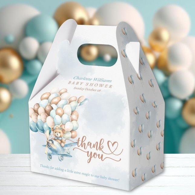 Ballotins Blue Boy Teddy Bear Balloons (We can bearly wait baby shower favor box, bear gift, cute teddy bear, we can bearly wait invite,)