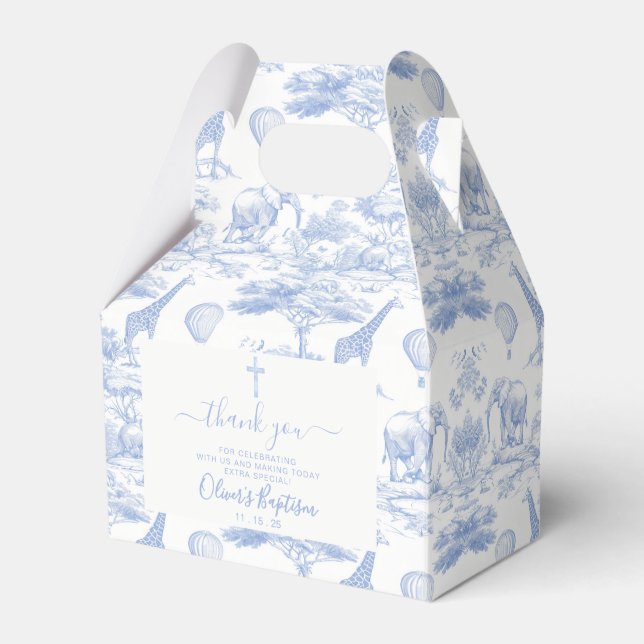 Ballotins Blue Chinoiserie Toile de Jouy thanks Baby Shower  (Verso)
