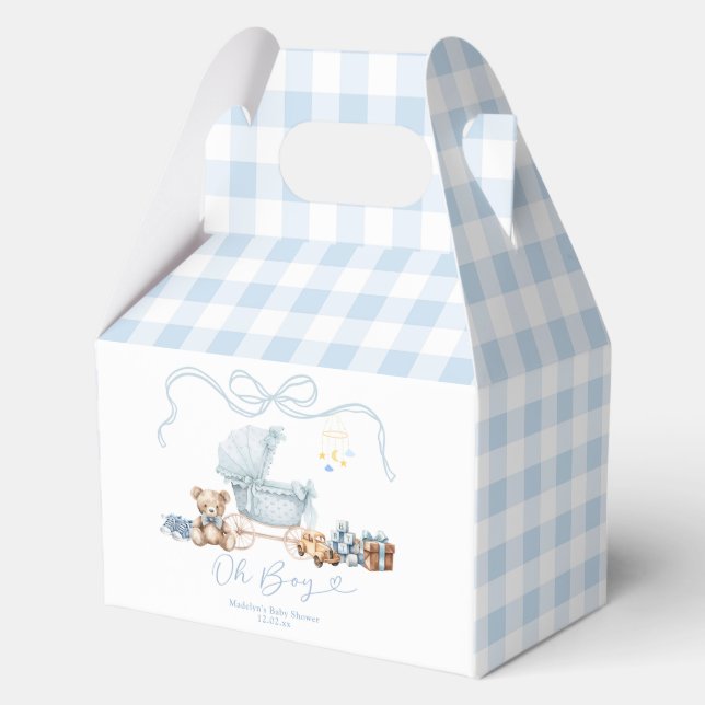 Ballotins Blue Coquette Baby Carriage Boy Baby Shower (Verso)