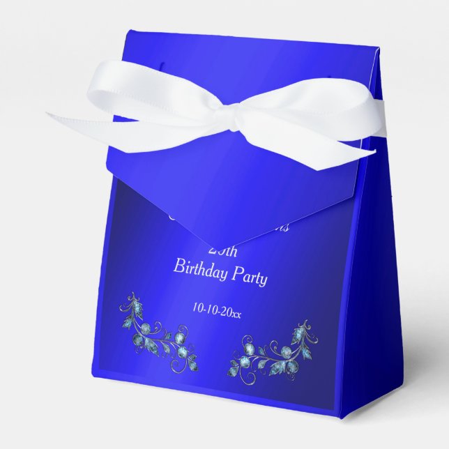 Ballotins Blue Corner Gem Bijoux floraux Anniversaire (Verso)