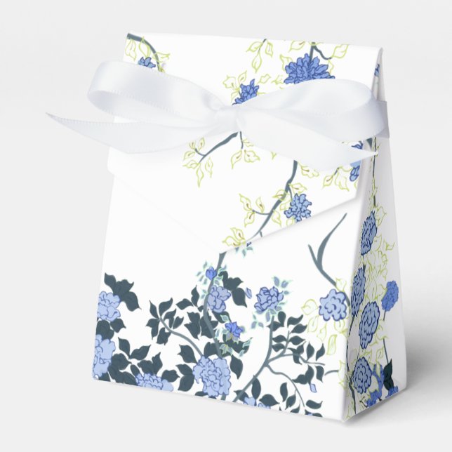 Ballotins Blue Floral Chinoiserie Party Favoriser sac (Verso)