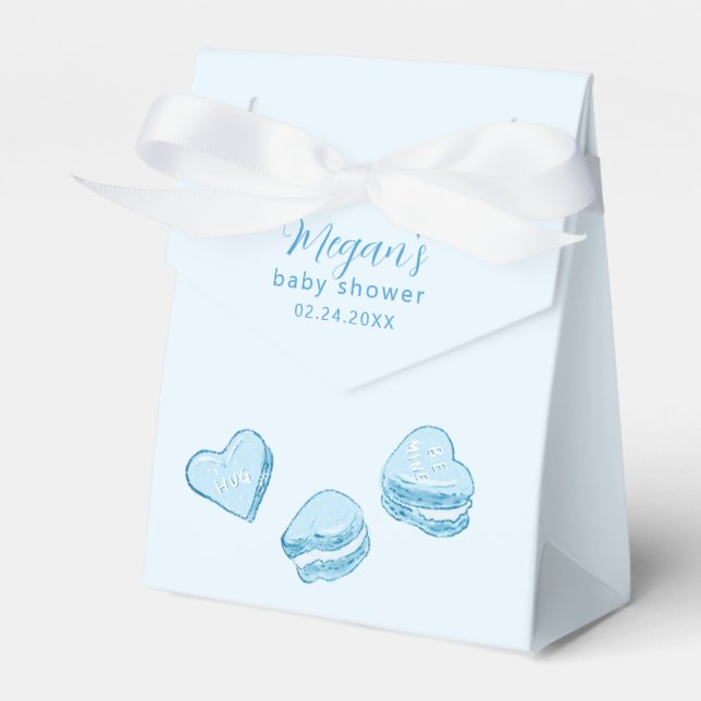 Ballotins Blue Hearts Petit Baby shower amoureux (Verso)
