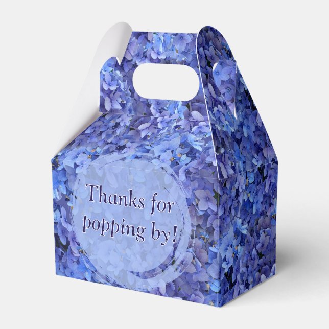 Ballotins Blue Hydrangea Favor Gable Box (Verso)
