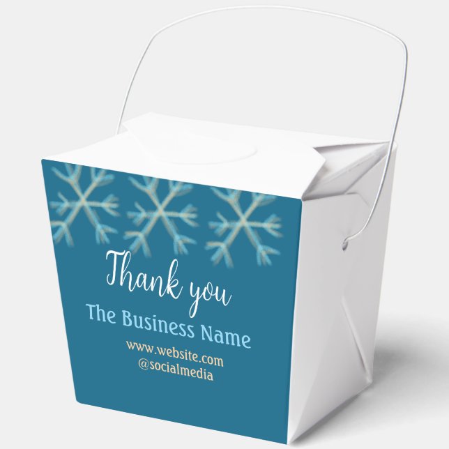 Ballotins Blue orange snowflakes ajouter nom commercial noël (Recto)
