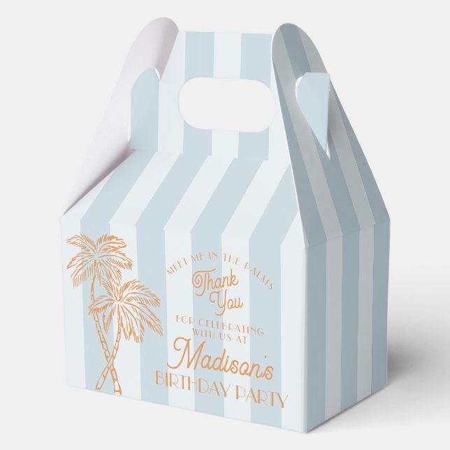 Ballotins Blue Palm Spring Pastel Beach Fête d'anniversaire (Verso)