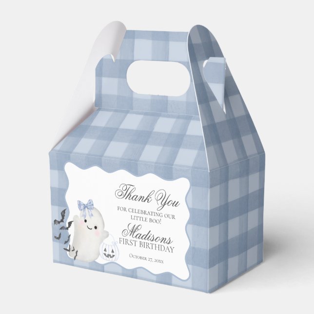 Ballotins Blue Pastel Little Boo Ghost Birthday Favors Gable (Verso)