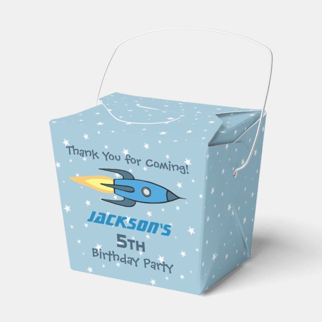 Ballotins Blue Retro Rocket Ship Personnalisé Anniversaire G (Verso)