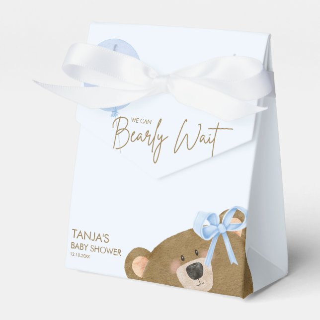 Ballotins Blue Teddy On Peut Attendre Un Baby shower Garçon (Verso)